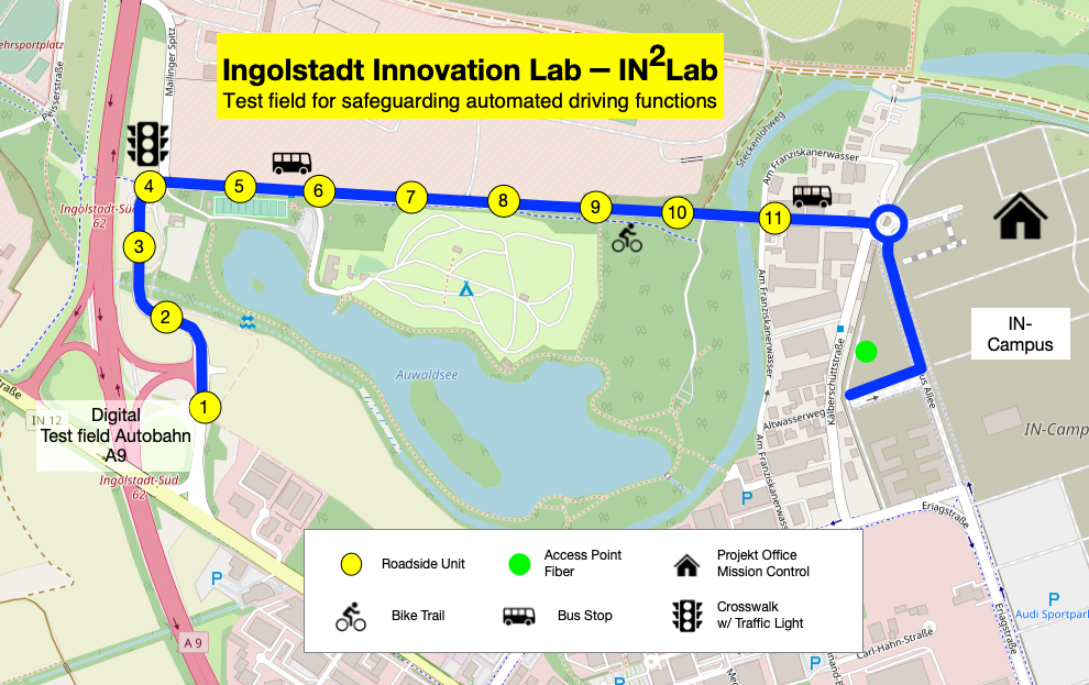 IN2Lab Test field for safeguarding automated driving functions